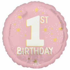 girl's first birthday foil balloon