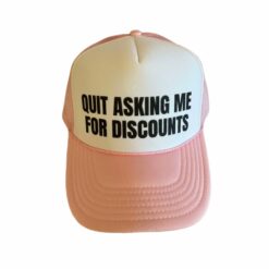 light pink and white trucker style cap