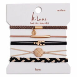 Neutrals and Gold Accents Hair Tie Bracelet
