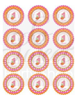 Pumpkin Themed Birthday Party Stickers Set of 24