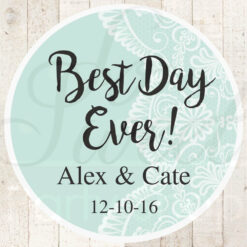 Wedding Favor Stickers Mint Set of 24