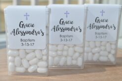 Baptism Party Favors Mint Labels Set of 24