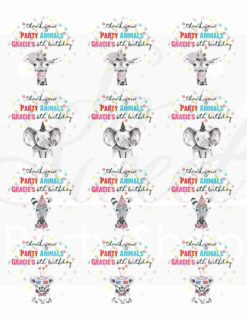Wild Animal Birthday Party Favor Stickers