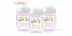 blush floral occasion hand sanitizer labels set of 30