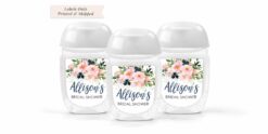 wedding favor hand sanitizer labels floral set of 30