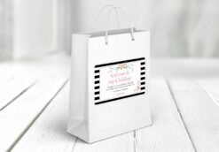 Event Guest Thank You Stickers Pink Floral Black Set of 12