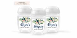 wedding favor hand sanitizer labels floral design set of 30