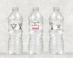 Wild Animal Birthday Party Water Bottle Labels Set of 10