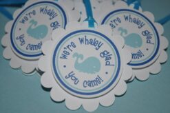 Baby Shower Whale Theme Sticker Labels