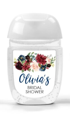 wedding favor hand sanitizer labels floral design set of 30