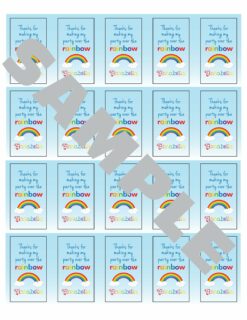 Birthday Party Hand Sanitizer Labels Set of 20