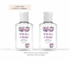 Baby Shower Sanitizer Favor Labels Set of 20
