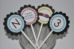 Party Favor Stickers Chevron Theme