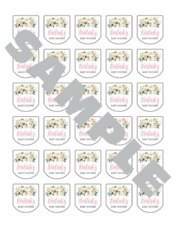 Baby Shower Hand Sanitizer Labels Set of 30