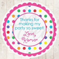 Colorful Polka Dot Birthday Stickers Set of 24
