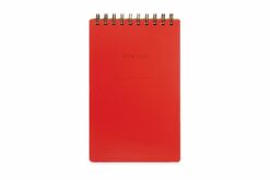 notebook with warm red cover