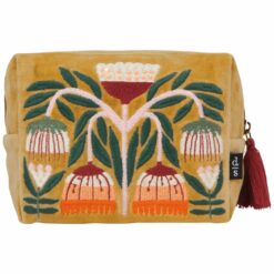 embroidered velvet pouch