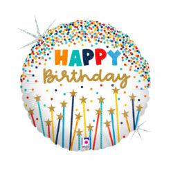 birthday foil balloon stars and candles