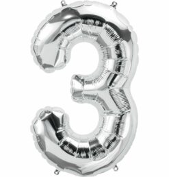 Large Silver Number Balloon
