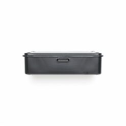 black stackable storage container