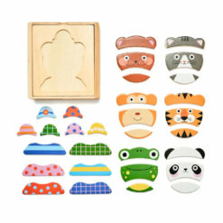 wooden animal face puzzle