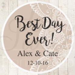 Wedding Favor Stickers Tan Set of 24