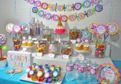 Rainbow Party Candy Shop Birthday Labels Set of 10