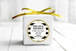 New Year Celebration Stickers Gold Black Set of 24